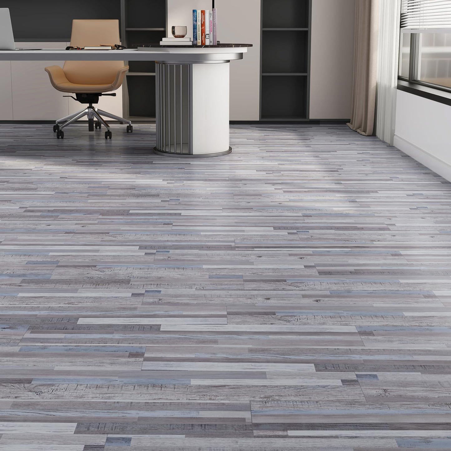 ATOPOSE Peel and Stick Vinyl Floorin,Laminate Flooring 36pcs-6"×36" with Wood Effect,Waterproof and Easy DIY Installation for Bedroom Living Room Kitchen Indoor Residential Area(54Fq.Ft,Quilt)