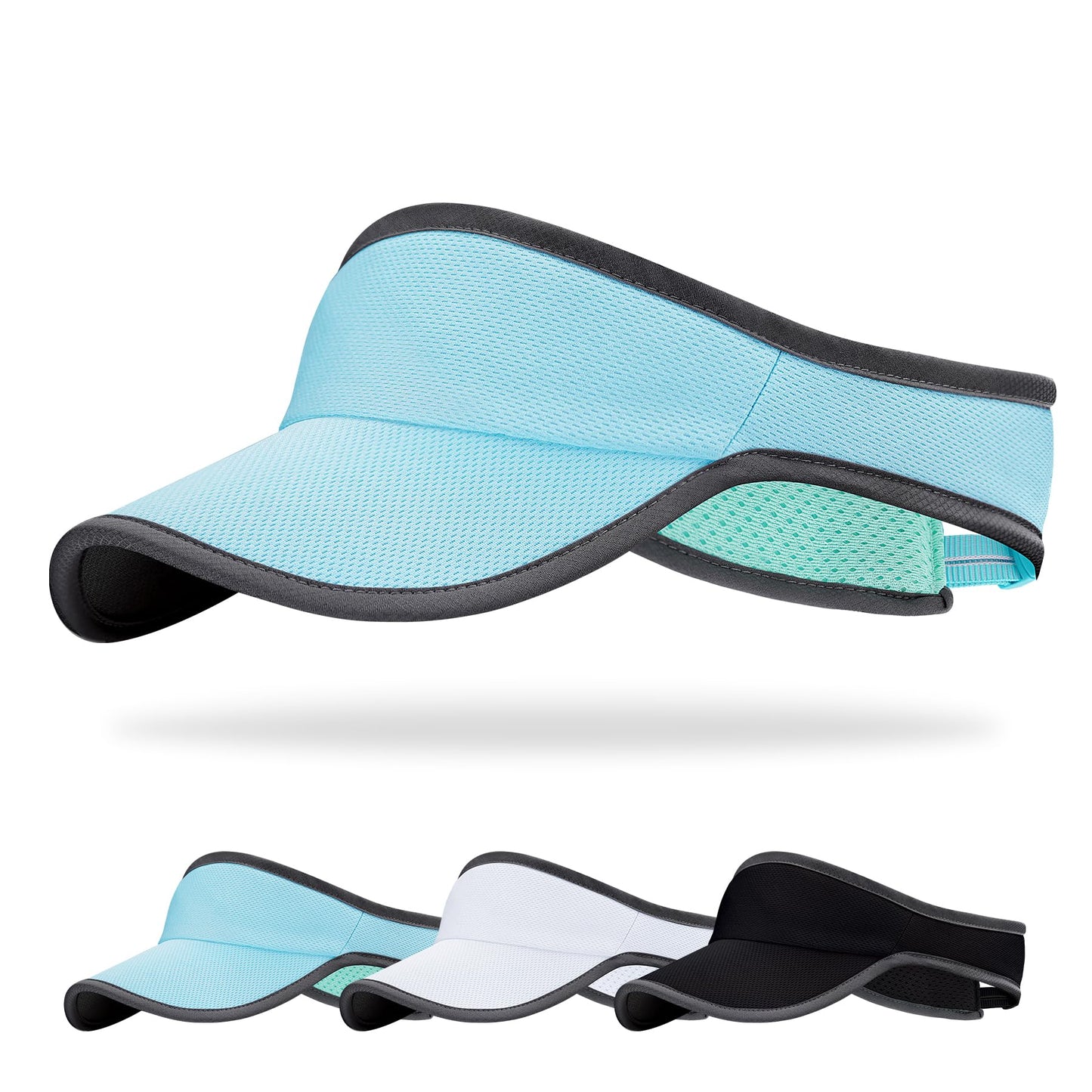 Sports Sun Visor for Men Women, Lightweight Soft Quick-Dry Visor Hat, Packable Tennis Golf Running Visor