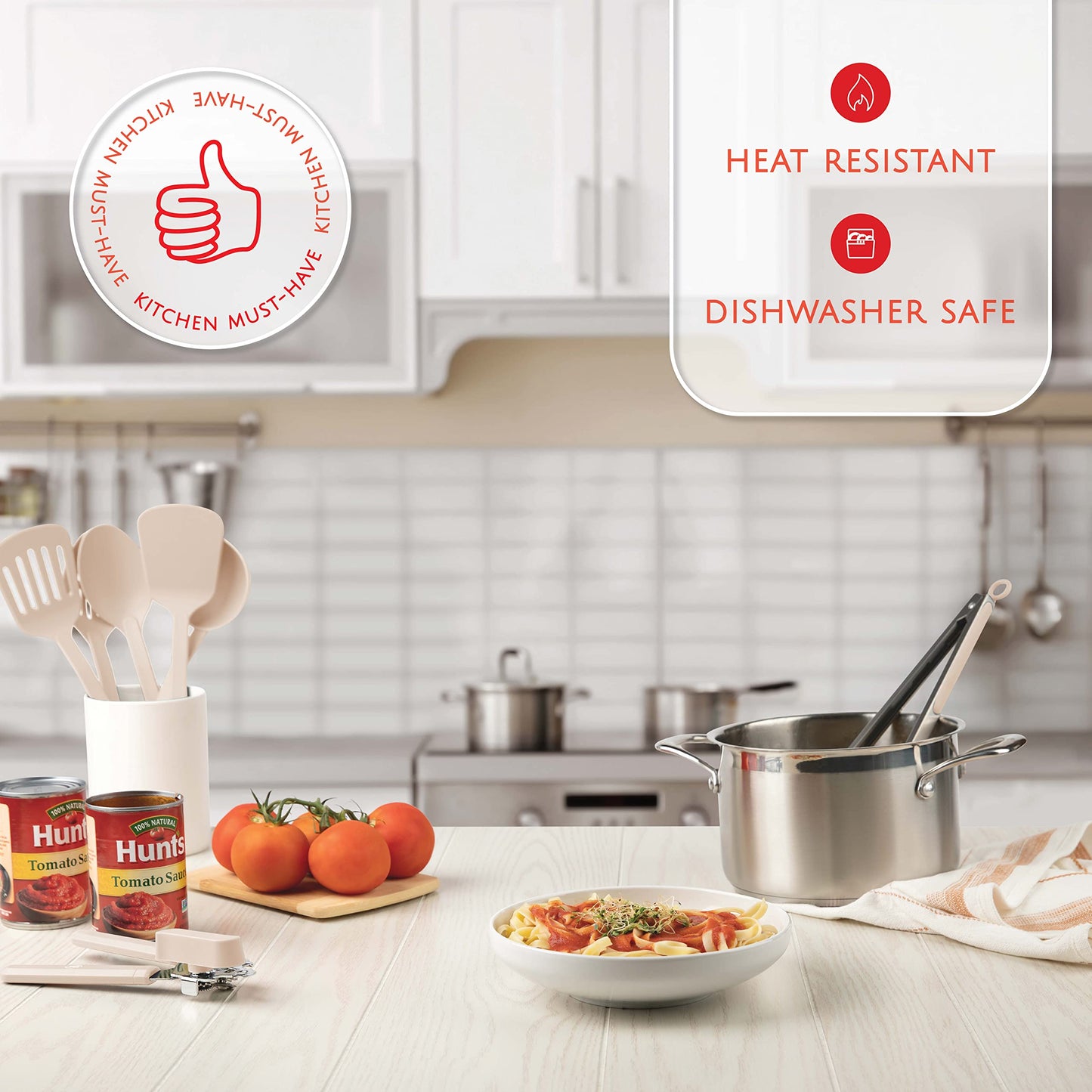 Kitchen Utensils Set, Cooking Utensil Set Kitchen Gadgets, Pots and Pans set Nonstick and Heat Resistant, 24 Pcs Nylon and Stainless Steel, Spatula Set, Apartment Essentials Kitchen Cookware Sets