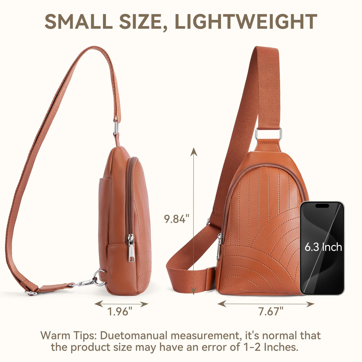 BOSTANTEN Sling Bag for Women Crossbody Bag Cross Body Travel Purse Quilted Vegan Leather Small Fanny Pack