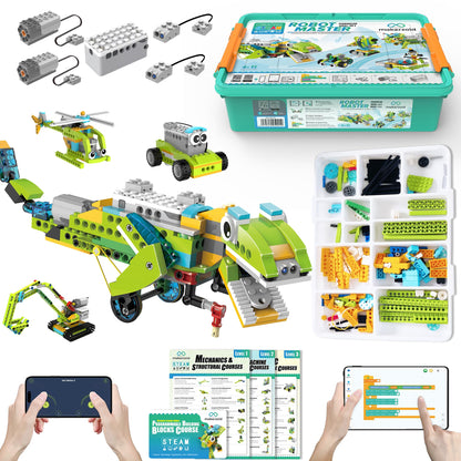 Coding Robot Kit for Kids Ages 6+, 200+ in 1 APP Control Dinosaur Robot Toy, Educational Scratch Program Robotic Kit with 47 Video Courses,Birthday Children's Day Gift for Boys Girls(600 Blocks)