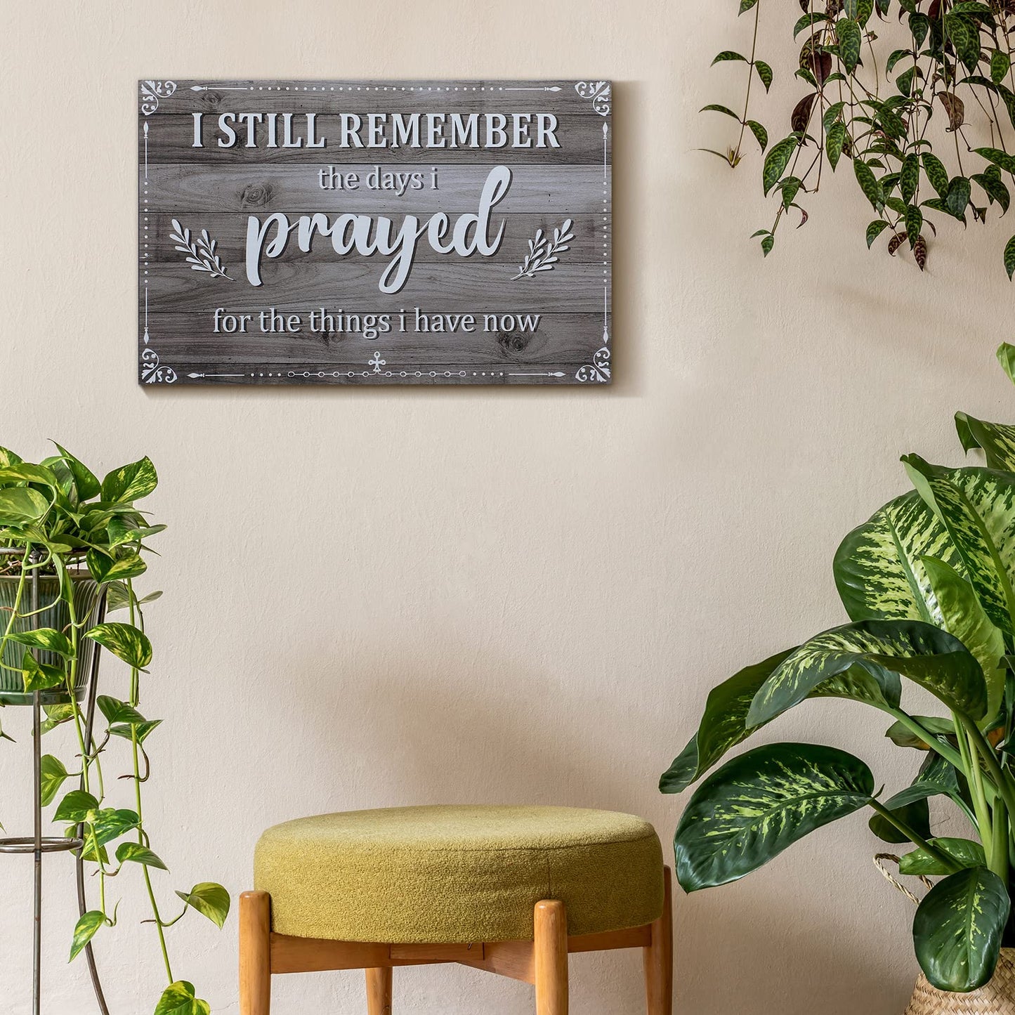 I Still Remember The Days I Prayed Home Wall Decorations Wooden Table Centerpieces Box Sign Farmhouse Decor House Prayer Wooden Rustic Presents For Bedroom Living Room or Shelf(Gray)