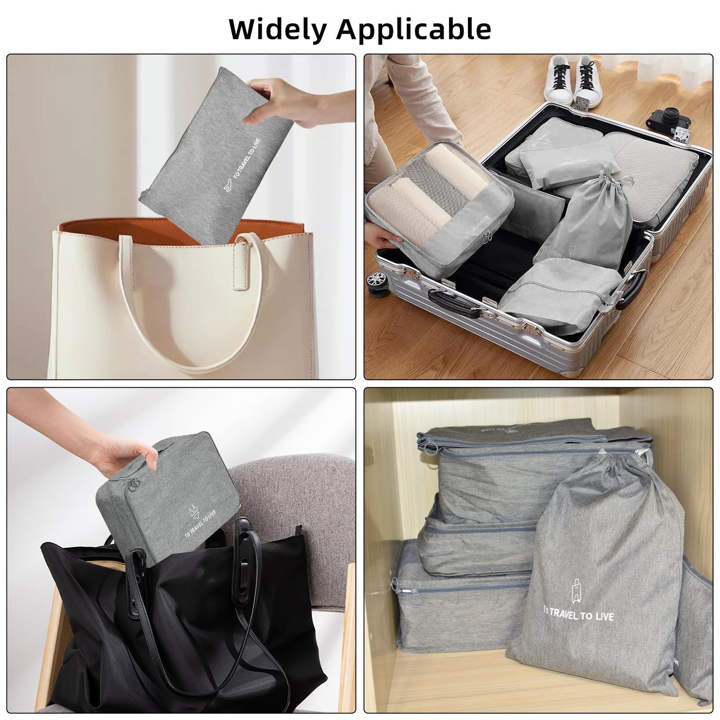 AQUAVOY Packing Cubes, 7 Set Packing Cubes for Travel, Suitcase Organizer Bags Set, Fabric Travel Cubes for Packing Luggage Organizers Bag, Traveling Organizer Bags for Luggage, Kids