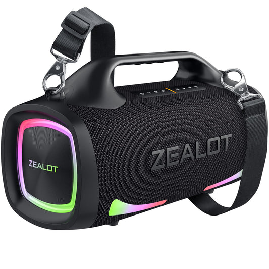 ZEALOT Bluetooth Speaker, 110W Peak(100W) Booming Sound Speakers Wireless, Dual Pairing, XBass, Bluetooth 5.3, 24000mAh Power Bank, Portable Outdoor Waterproof Speaker for Camping, Beach and Party