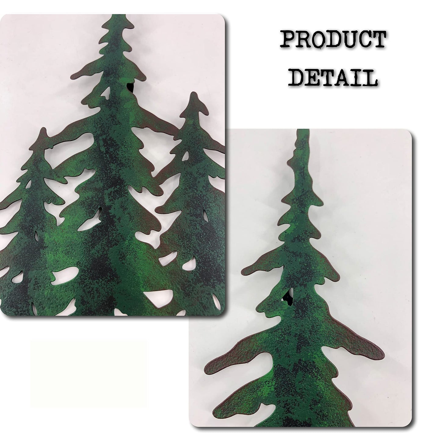 J-Fly Pine Decoration Pine Metal Wall Art Outdoor Metal Wall Art Tree Wall Art Christmas Home Metal Art For Living Room Bedroom Bathroom Kitchen Porch Christmas Wall Decor 11 Inch