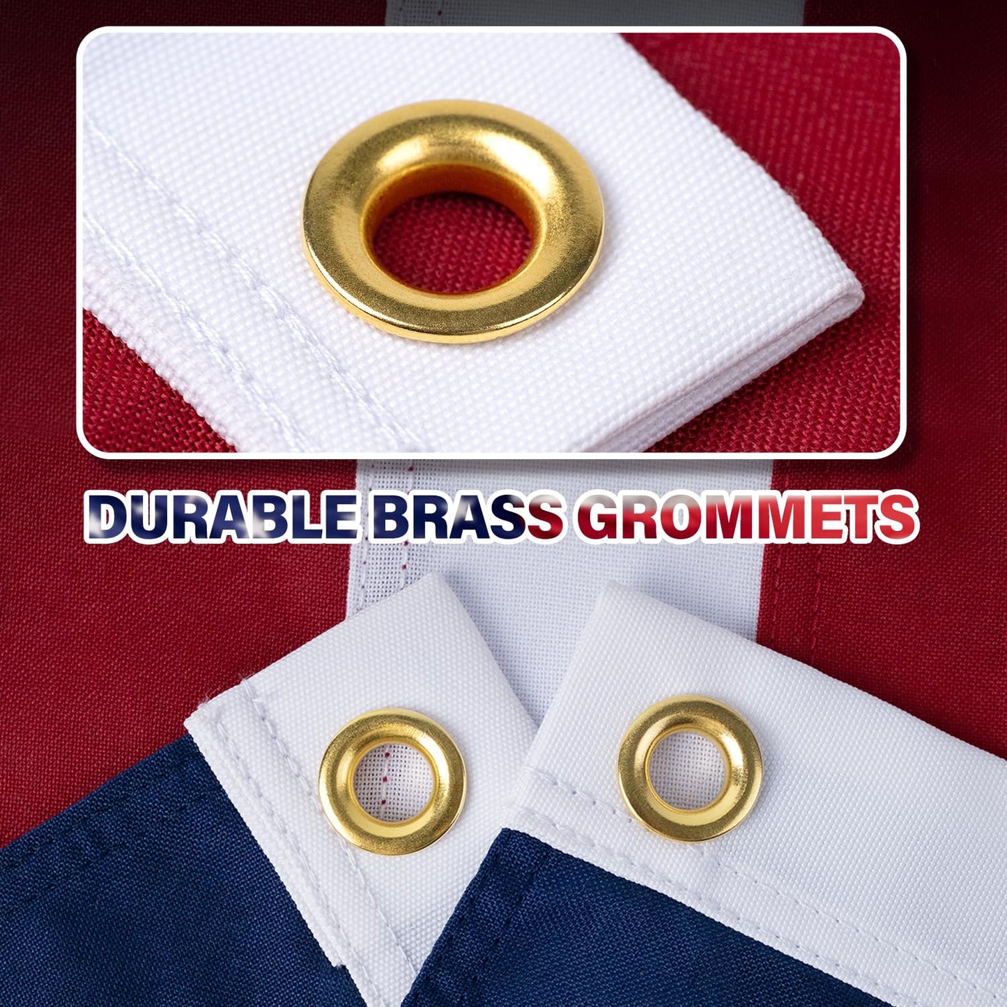 American Flag 2x3 FT TearProof Series, Heavy Duty Tough Spun Polyester USA Flags High Wind for Outside Outdoor with Durable Embroidered Stars Sewn Stripes Brass Grommets