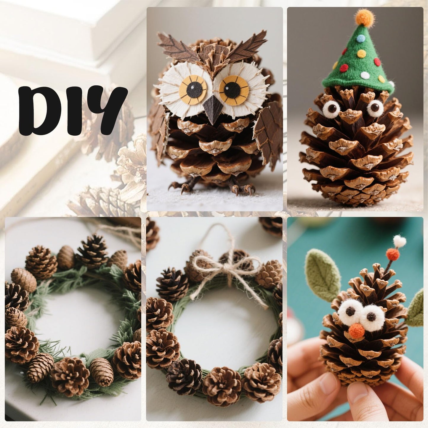 JOHOUSE 18 PCS Natural Pine Cones, Christmas Rustic Pinecones Fall Garland Halloween Thanksgiving Decorations, Christmas Tree Fall Ornaments, Winter Vase Filler