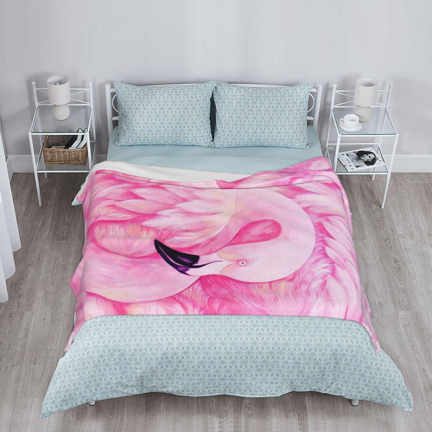 Duduho Pink Flamingo Bed Blanket Ultra Soft Throw Blanket All Season Warm Light Weight Cozy Plush Blankets for Home Bedroom Sofa Chair Travel, 60"X50"