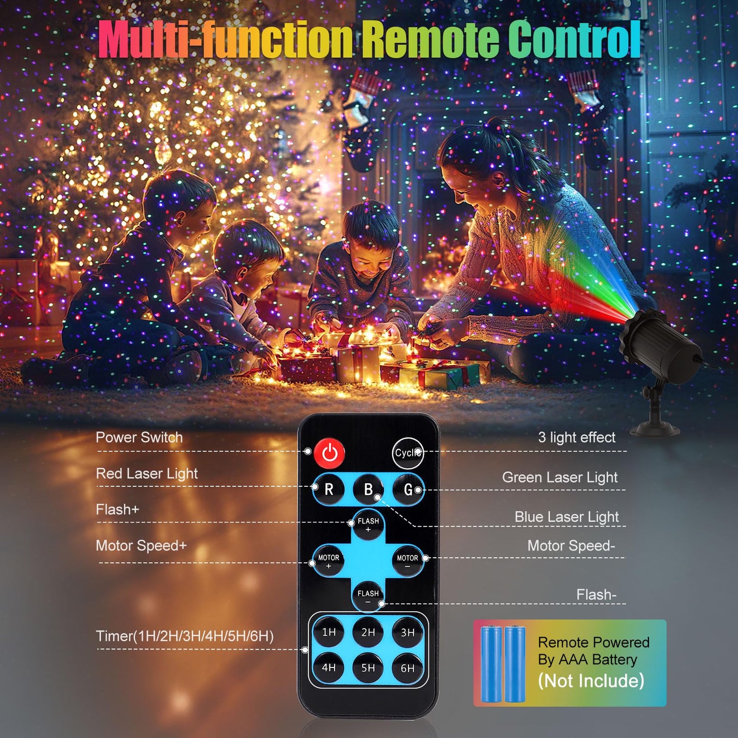 Waterproof Firefly Laser Projector Lights Outdoor,12 Effect Moving RGB Lights Show Laser Projection with RF Remote and Timer for Wedding Christmas Holiday Party Patio Garden Landscape Decor