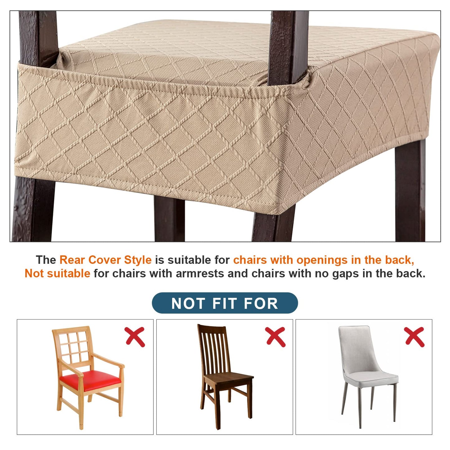 Genina Waterproof Seat Covers for Chairs Seat Covers for Dining Room Chair Slipcovers Kitchen Chair Covers Dining Chair Covers