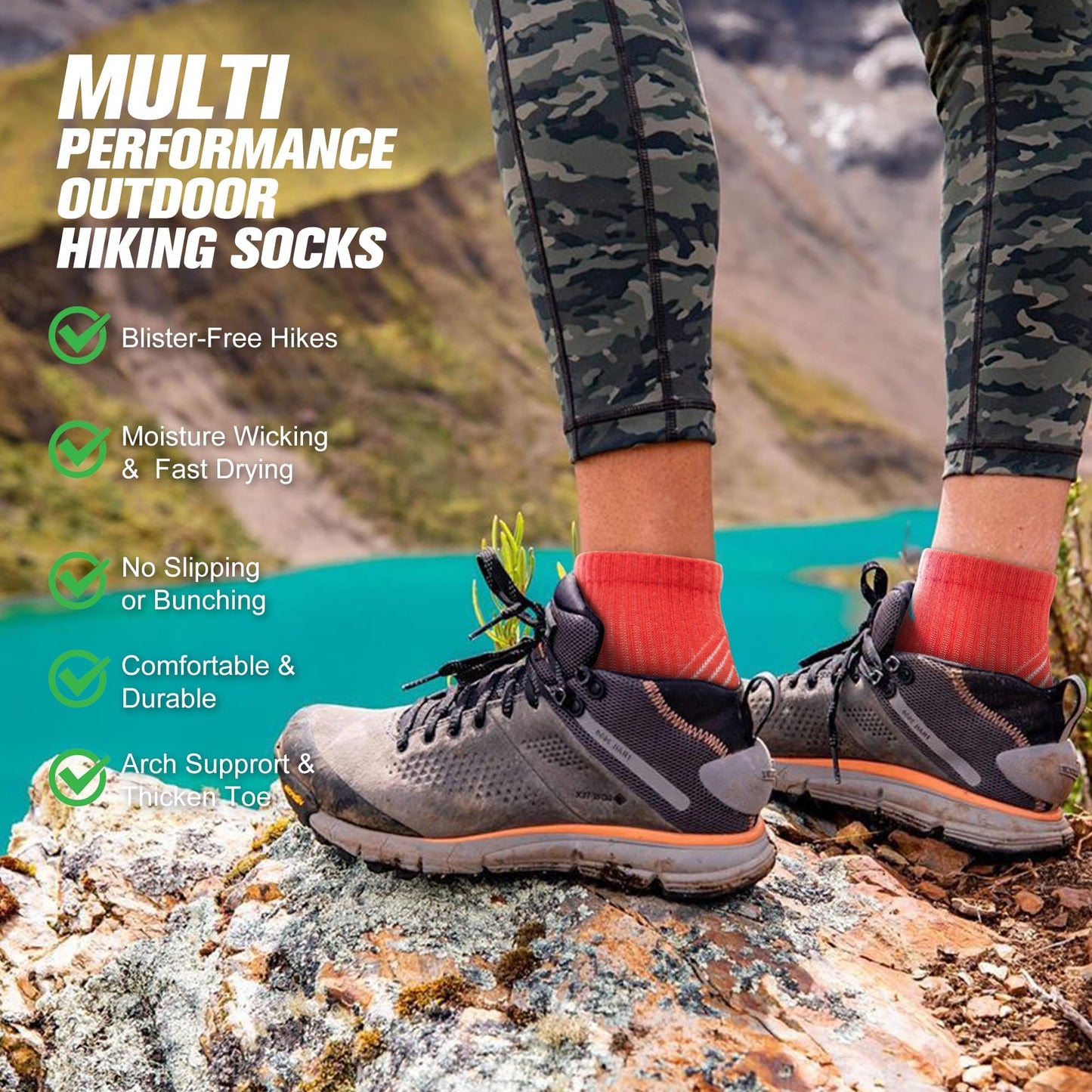 innotree 5 Pack Quarter Ankle Hiking Socks for Women, Cotton Cushion Breathable Athletic Socks for Outdoor Hiking Walking, Medium