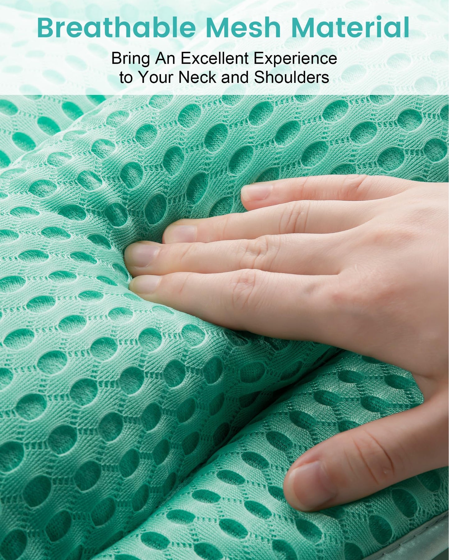 MTDLYICE Bath Pillow, Bath Pillows for Tub Neck and Back Support, Soft 4D Air Mesh Bathtub Pillow 16.5 x 17.3 INCH, with 6 Powerful Suction Cups, Bath Accessories Relaxing Gifts for Women (Lake Blue)