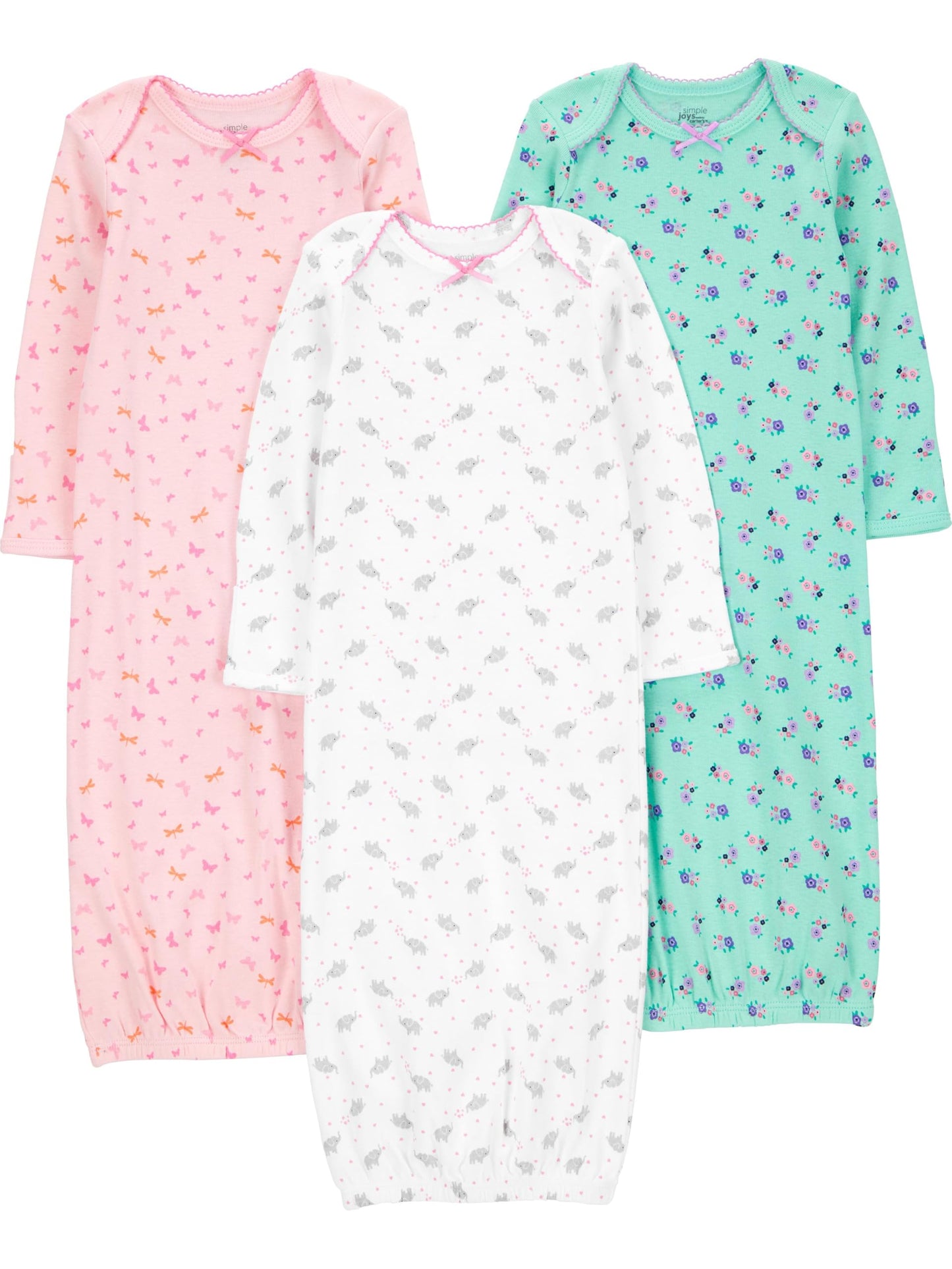 Simple Joys by Carter's Baby Girls' 3-Pack Cotton Sleeper Gown