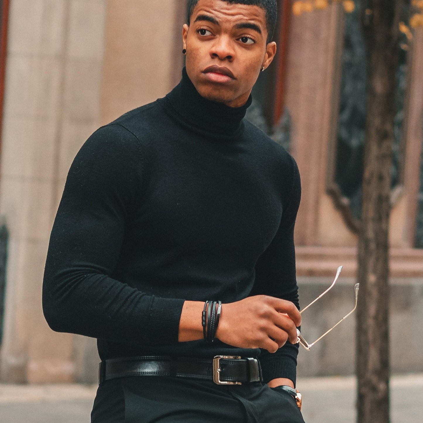 SERASAR Men's Leather Bracelet Magnetic Clasp Stainless Steel | Shining Genuine Cowhide Leather | Braided Style Bracelets | Jewellery Gift Box Included | Fashion Accessories For Men, 17cm, Stainless