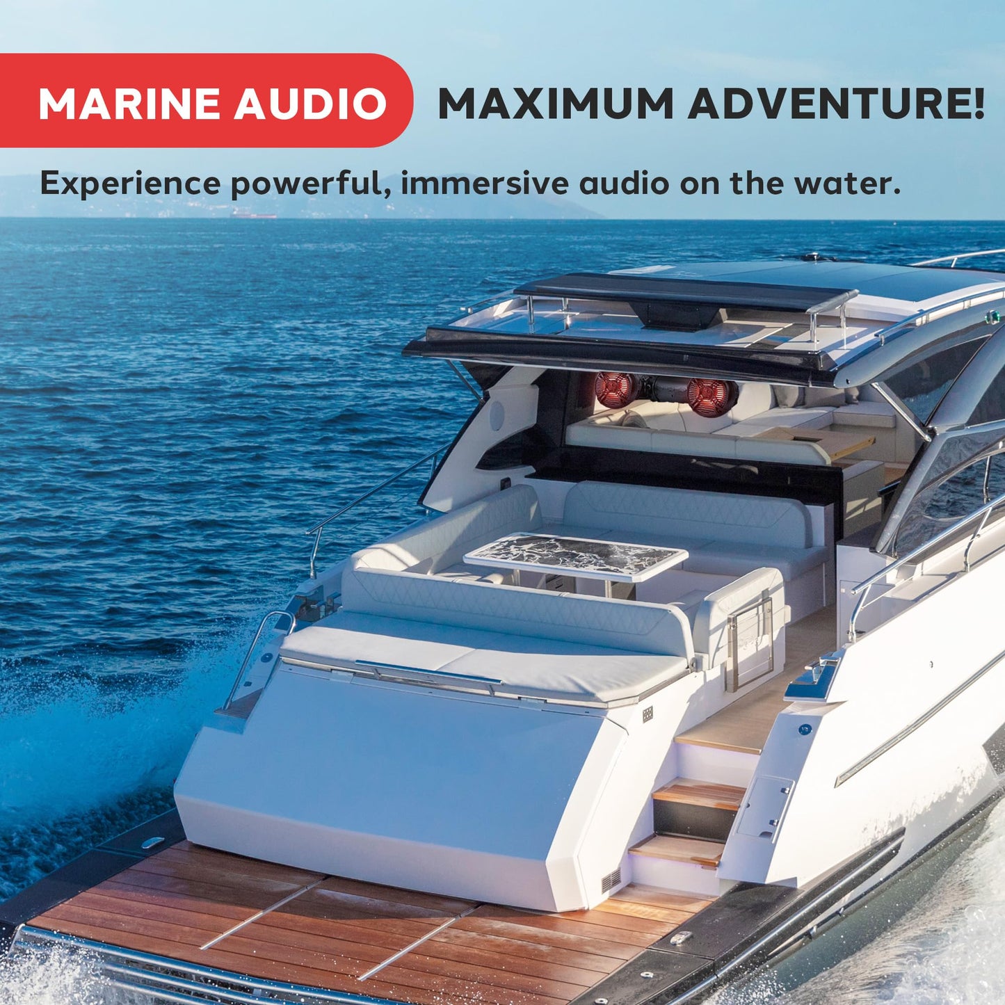 Pyle Bluetooth Speakers 800 Watt 6.5 Inch Amplified Sound System with Multi-Color LED Lights, Waterproof Marine Bluetooth Wireless Speakers with Weatherproof Design, Ideal for Outdoor and Vehicle Use