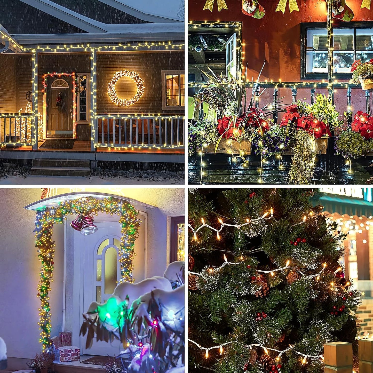 Dirnun Christmas Lights Clear White 70 Count Incandescent Light UL Certified Connectable Christmas Tree Lights with White Wires for Indoor Outdoor Xmas, Wedding, Holiday, Party, Home Decorations