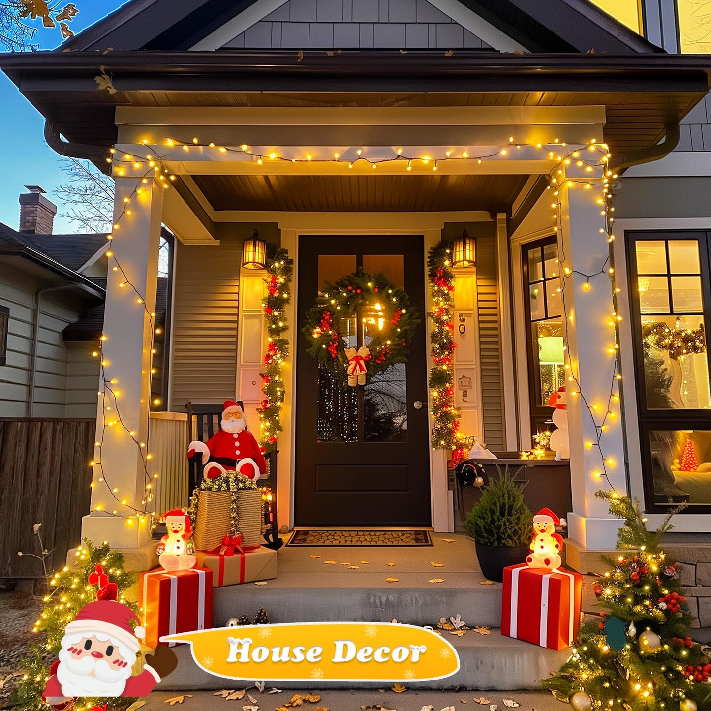 JMEXSUSS 500 LED Christmas Lights Outdoor, 173ft Warm White String Lights for Outside, 8 Modes Plug in Christmas Tree Light for Holiday Tree Indoor Ceiling House Decorations