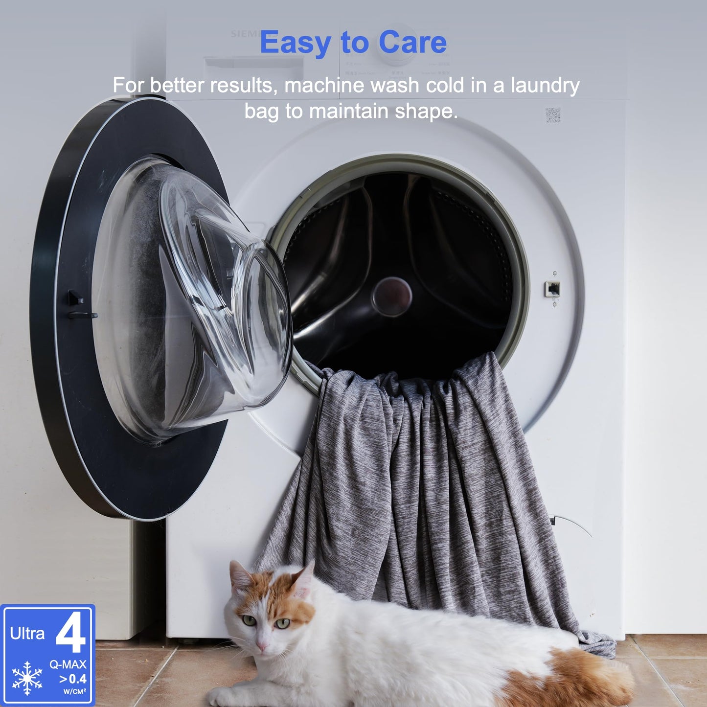 DouxDosy Cooling Blanket for Hot Sleepers - Summer Blanket Thin Lightweight for Bed, Q-Max>0.4, Breathable, Double-Sided, Absorbs Heat to Keep Body Cool from Night Sweats, 90"x90" Queen Size, Grey