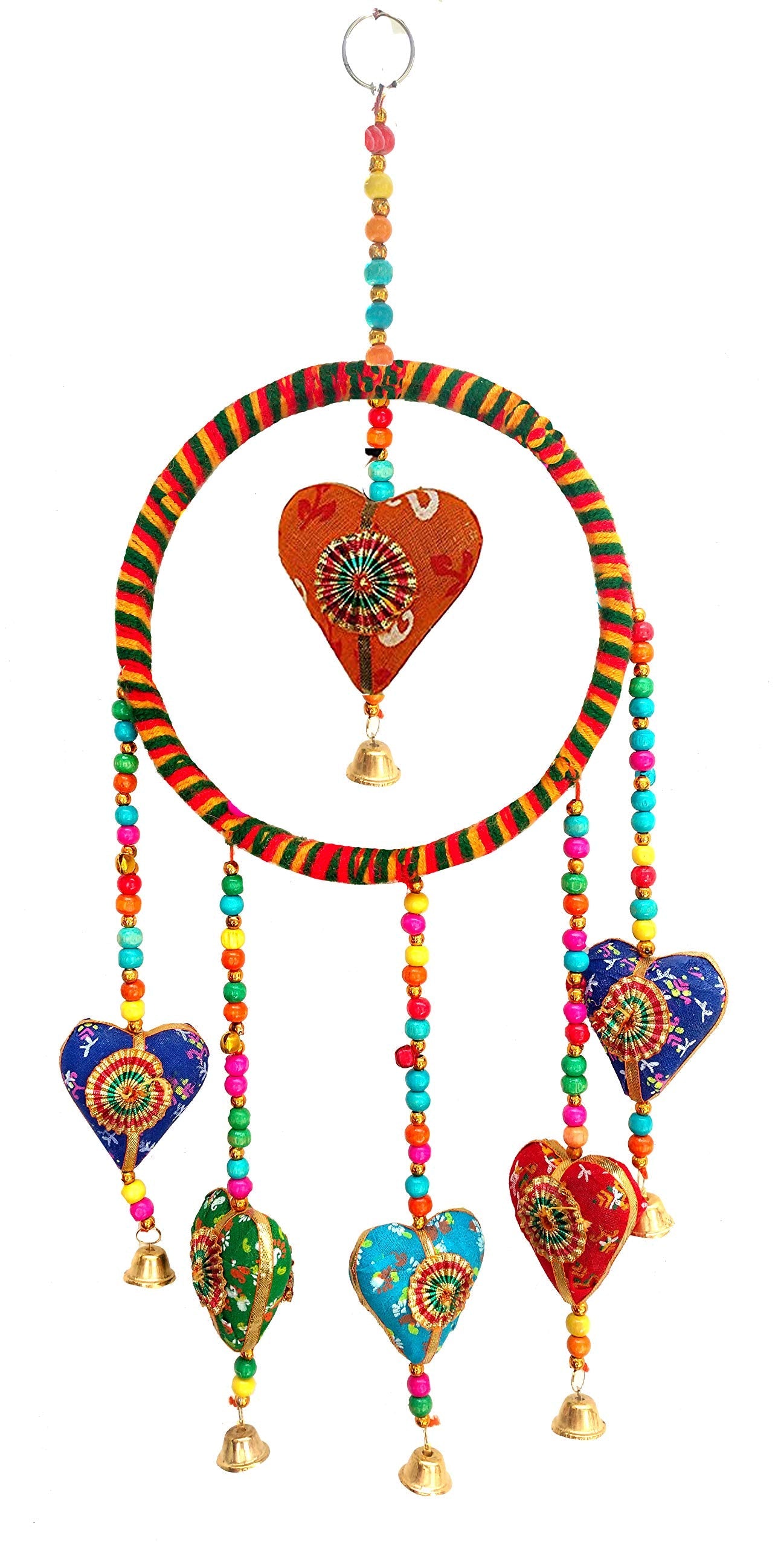 Rastogi Handicrafts Handmade Crafted Home Decoration Hanging Birds,Elephant,Heart Shape Door Ornaments Shandler (Heart Ring)