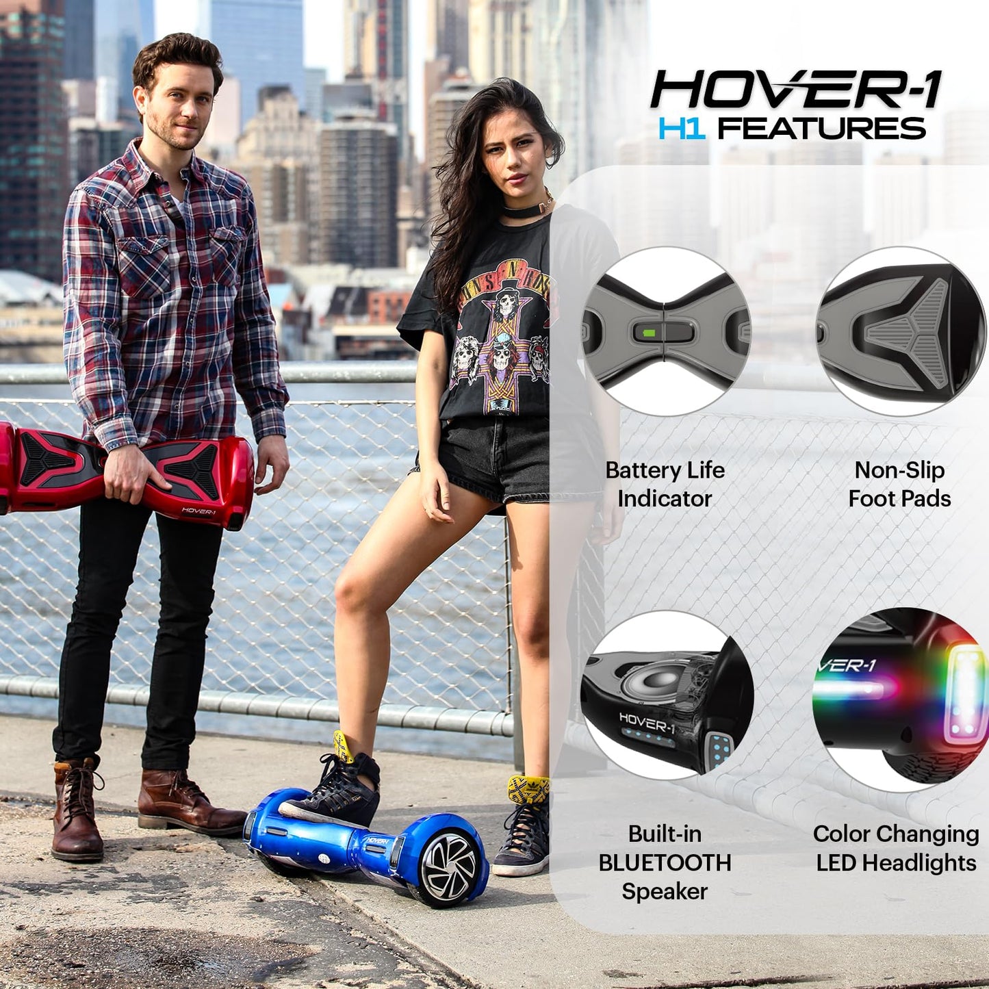 Hover-1 H1 Electric Self Balancing Hoverboard with 9 mph Max Speed, Dual 200W Motors, 9 Mile Range, and 6.5” Wheels Self Balancing Scooter
