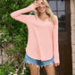 YUCOLEN Oversized Tunic for Women Long Sleeve T-Shirts Winter Lightweight Tops to Wear with Leggings Pink M