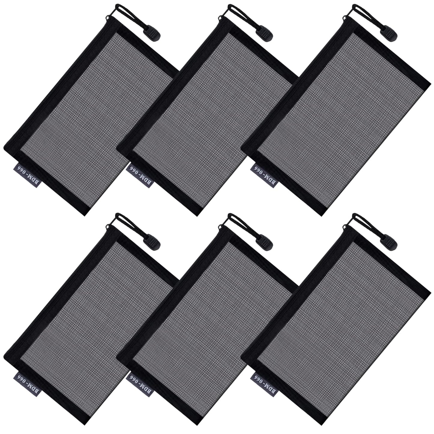 JOINDO 6 Pcs Small Makeup Bag for Purse, Mesh Cosmetic Bags, Portable Mesh Zipper Pouch Toiletry Bag Organizing Pouches for Travel (Black)