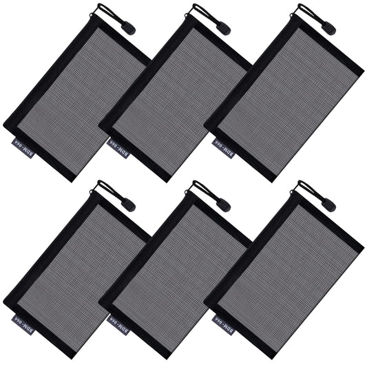 JOINDO 6 Pcs Small Makeup Bag for Purse, Mesh Cosmetic Bags, Portable Mesh Zipper Pouch Toiletry Bag Organizing Pouches for Travel (Black)
