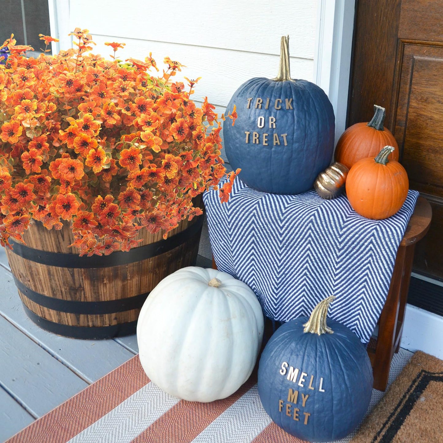 Grunyia 16 Bundles Artificial Fall Flowers for Outdoors Fake Plants UV Resistant Plastic Plants Shrubs Bushes for Home Fall Front Door Porch Garden Autumn Decor (Fall Red)