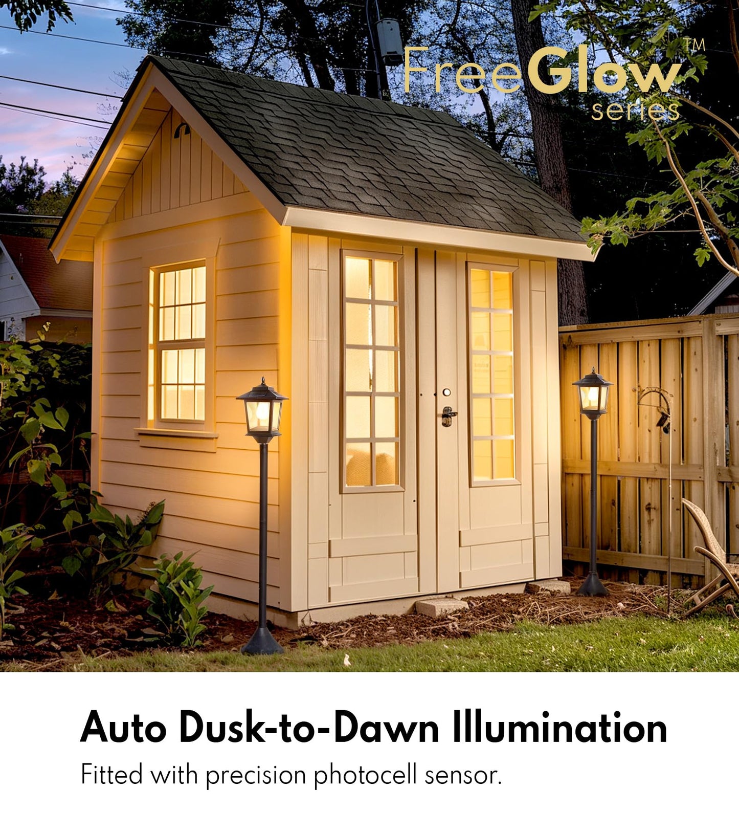 PASAMIC 63" Solar Lamp Post 2Pack, Outdoor Lights Waterproof, Pole Lights Outdoor, Floor Lamp for Patio, Warm White, Replaceable Bulb