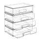 Vtopmart 12.1''W Clear Stackable Storage Drawers,2 Pack Acrylic Plastic Organizers Bins for Makeup Palettes, Cosmetics, and Beauty Supplies,Ideal for Vanity, Bathroom,Cabinet,Desk Organization