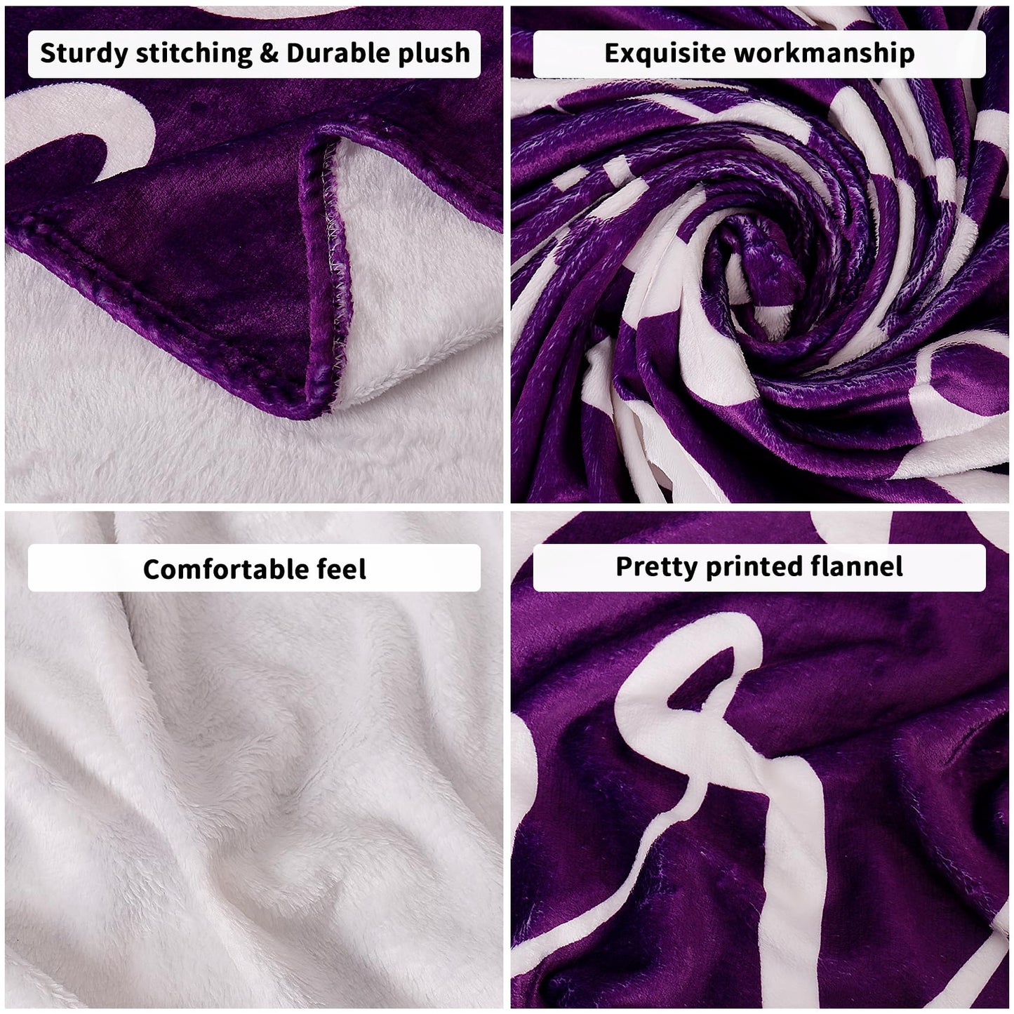 Best Mom Ever Blankets Mom Blanket Gifts for Mom Soft Plush Throw Blankets from Your Favorite Son Daughter Mom Birthday, (Purple)