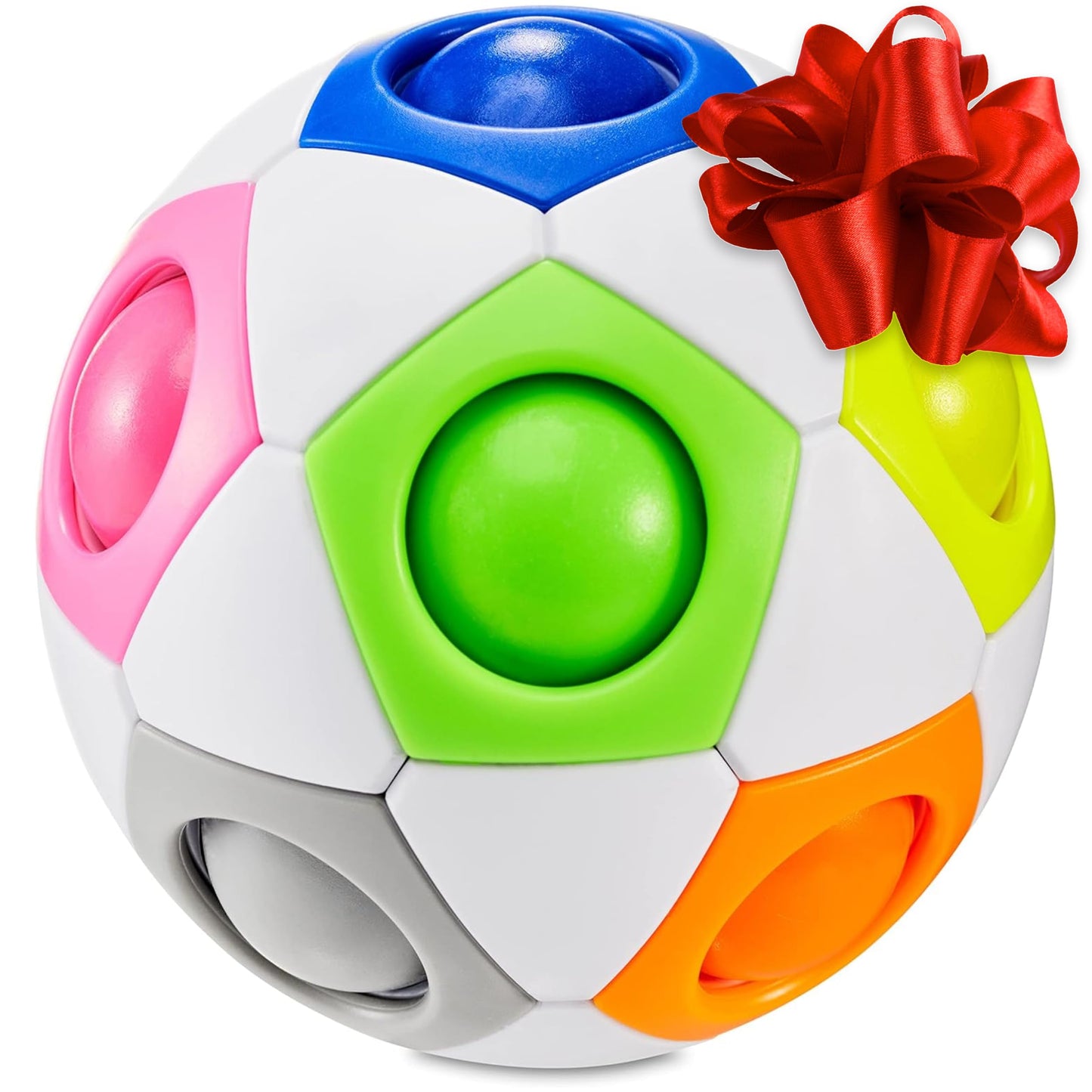 CUBIDI® Original Rainbow Puzzle Ball I Brain Teasers for Kids Ages 6-10 I for Boys and Girls 6+ Years I Travel Toy for Children | Fidget Ball Magic Ball