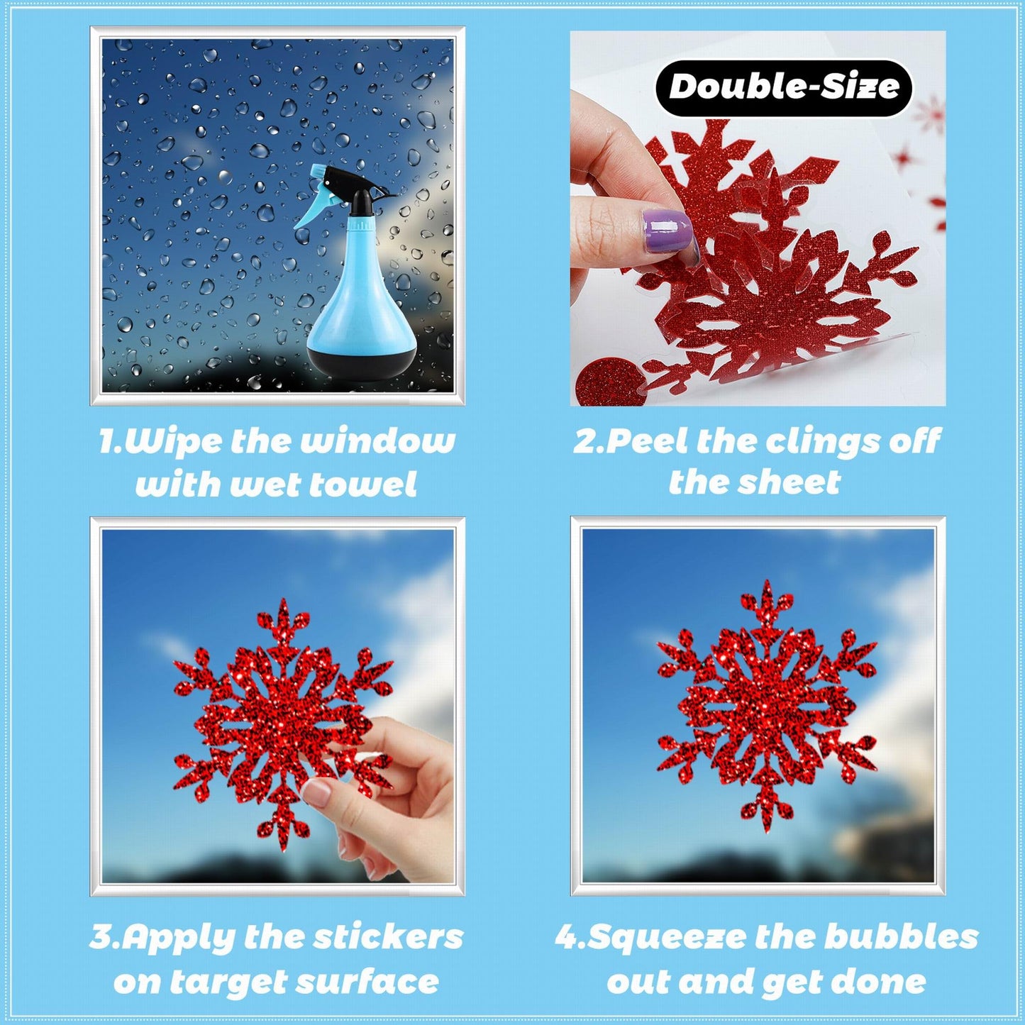 93pcs Christmas Sticker Decor,9 Sheets Christmas Window Decorations for Christmas Festival Decoration