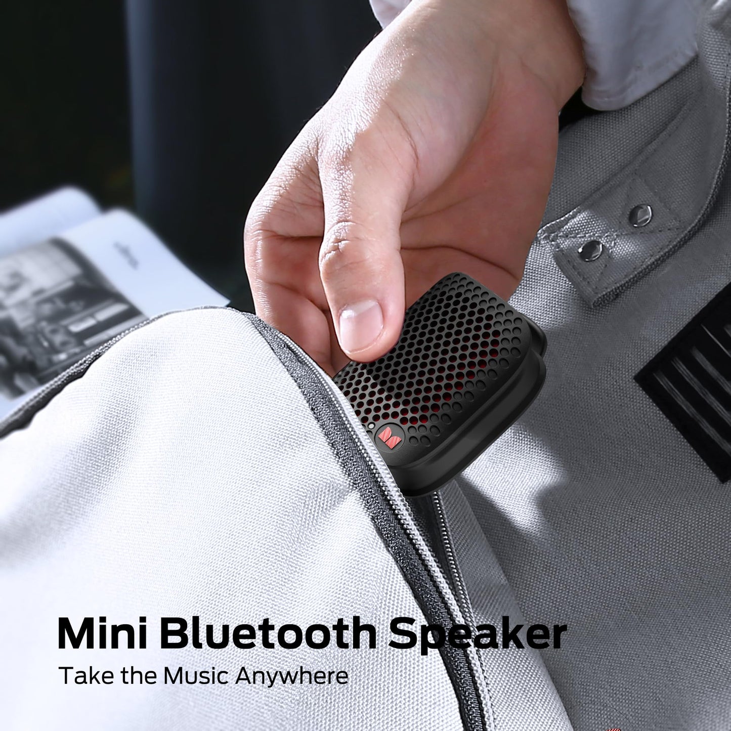 Monster Blaster Micro Wearable Bluetooth Speaker, Clip-On Wireless Small Portable Speaker with Built-in Mic (Non-Magnetic), IPX7 Waterproof, TWS, Hands-Free Music/Calls for Work/Cycling/Running, Black