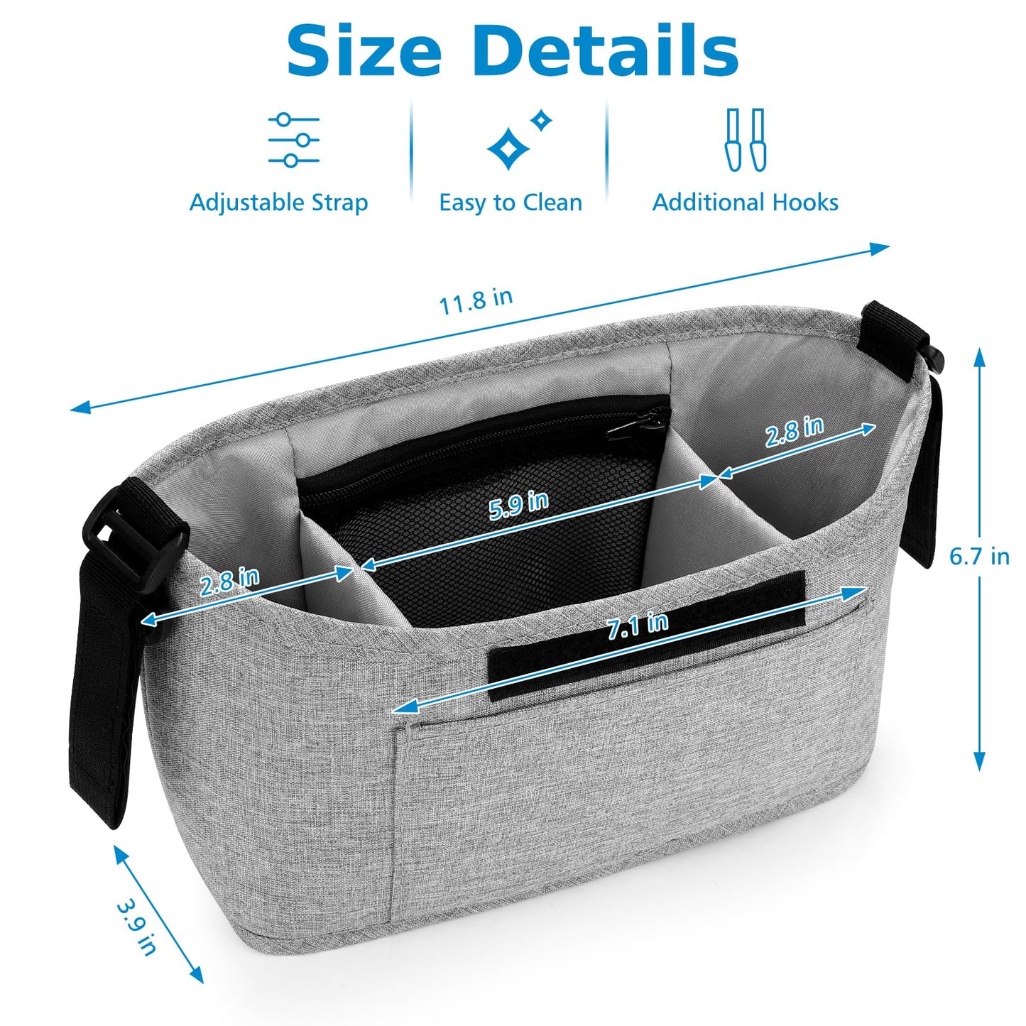 Accmor Universal Stroller Organizer, Stroller Bag Caddy Organizer, Stroller Organizer Accessories for Uppababy, Baby Jogger, Nuna, Doona, Britax Strollers