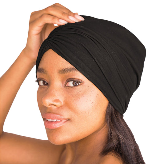 Kitsch Satin Lined Beanie - Softer than Silk Bonnet For Sleeping Women, Breathable Hair Cover for Sleeping, Slouchy Beanie, Bonnets for Women, Hair Wrap, Reduce Breakage for Freez-free Hairs - Black
