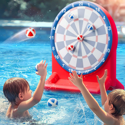 iPlay, iLearn Pool Wave Kids Fun Pool Toys, Inflatable Dart Board Water Games, Swimming Pool Floats, Beach Yard Outdoor Play, Cool Summer Party Gift for 6 7 8 9 10 12 Year Old Boy Girl Teen Adult-Red