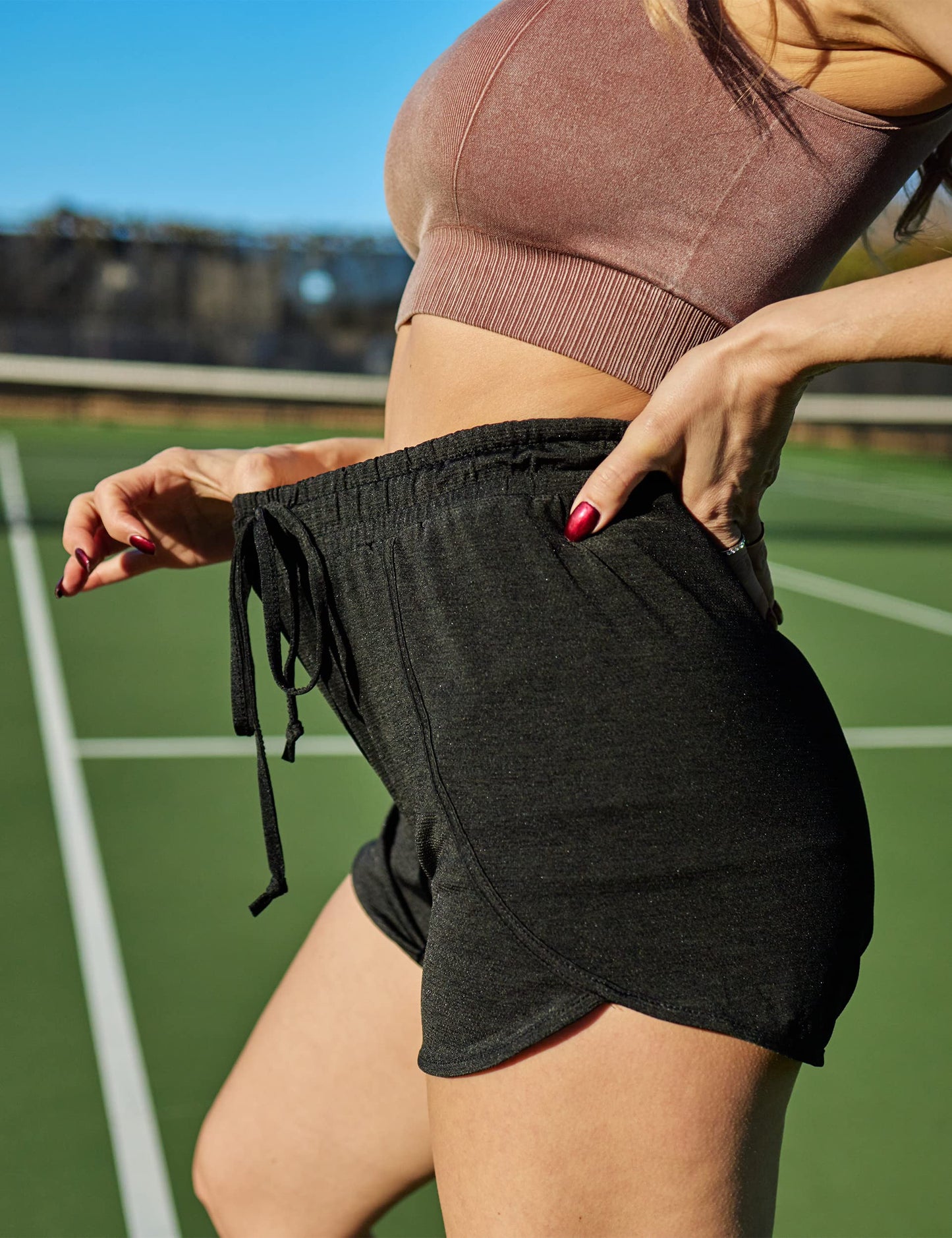 BLEVONH Cycling Shorts Women,Wide Waistband Breathable Sports Short Ladies Dries Quickly Relaxed Fit Fitness Workout Hiking Active Wear Clothes Great with Athletic T-Shirt Black Grey 3XL