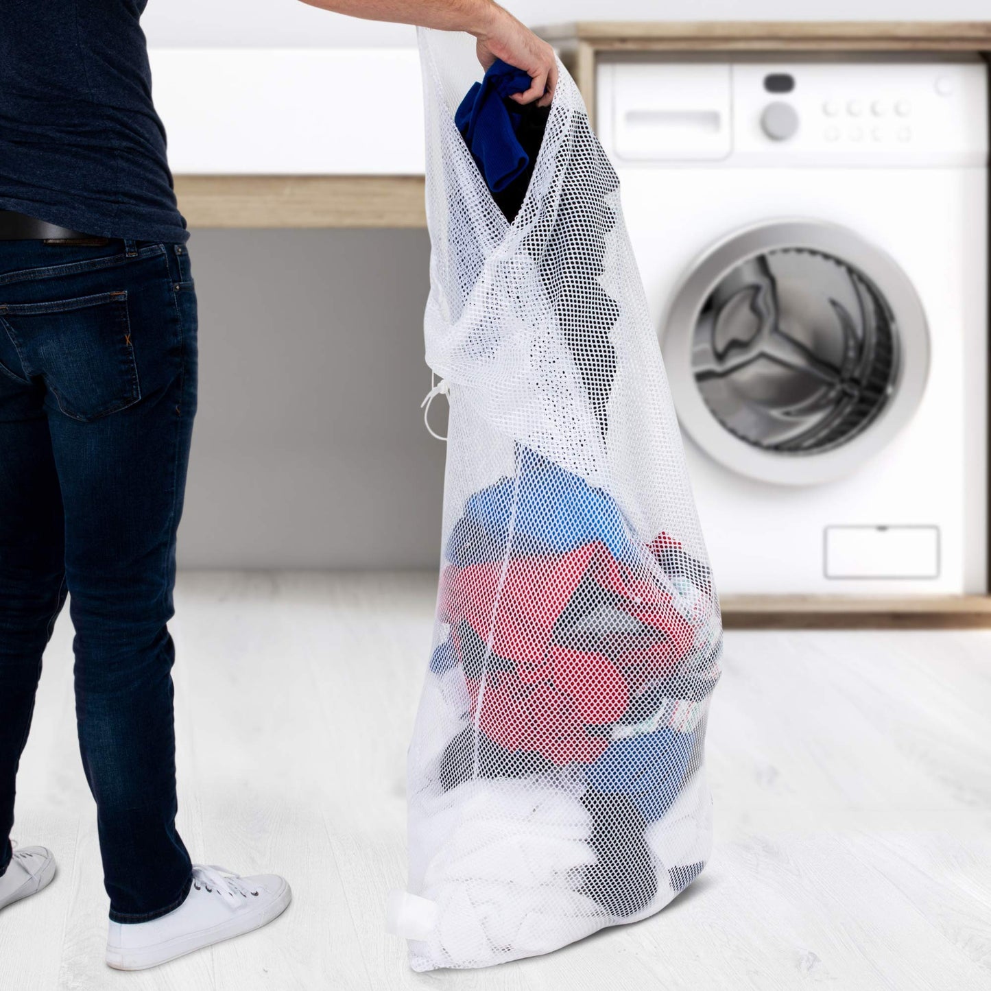 Champion Sports Mesh Equipment Bag Set of 6 (24" X 48"), Assorted Set