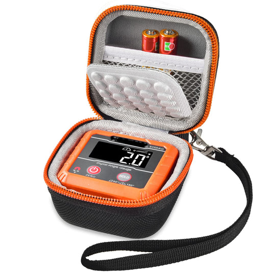 ANKHOH Case Compatible with Klein Tools 935DAG Digital Electronic Level and Angle Gauge, Finder Protractors Carrying Storage Holder Bag Fits for Degree Ranges Measures Batteries (Box Only), Orange