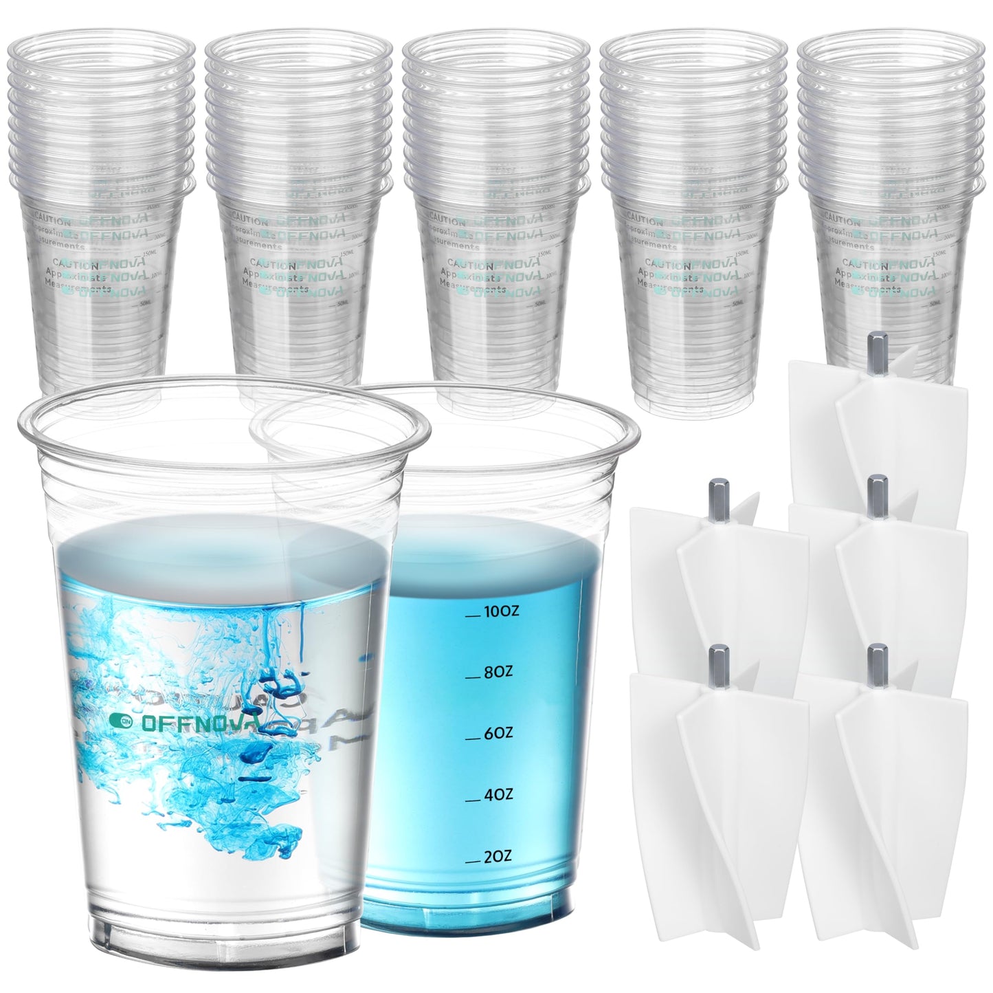 Auto Resin Mixer, Rechargeable Epoxy Mixer for Save Your Wrist, Epoxy Resin Stirrer for Resin Molds, Silicone Molds and Supplies, DIY Crafts with Measuring Cups (Mixer & Cup*10)