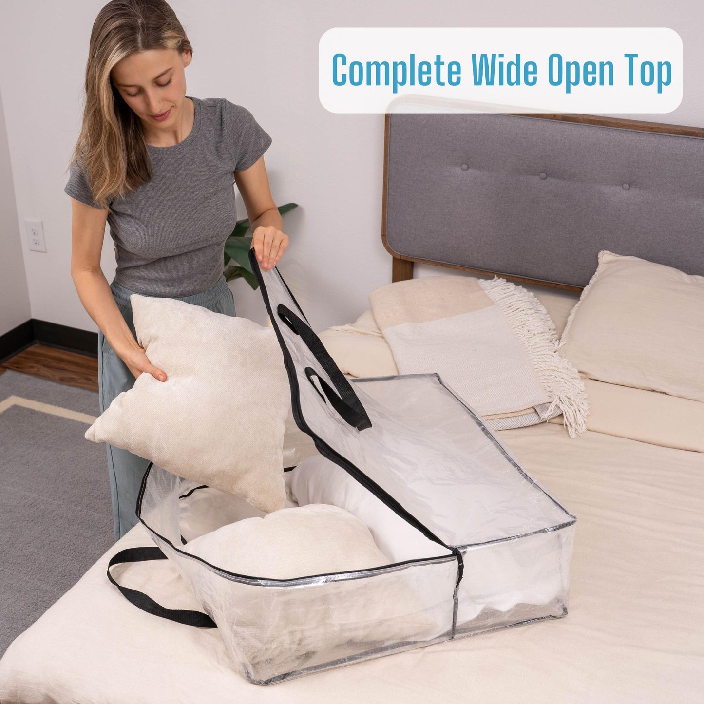 VENO 5 Pack Wreath Storage Bag, Summer, Christmas Decoration Garland Container, 30 Inch Clear Door Wreath Organizers, Moving Boxes, Packing Supplies for College (Square - 5 Pack)