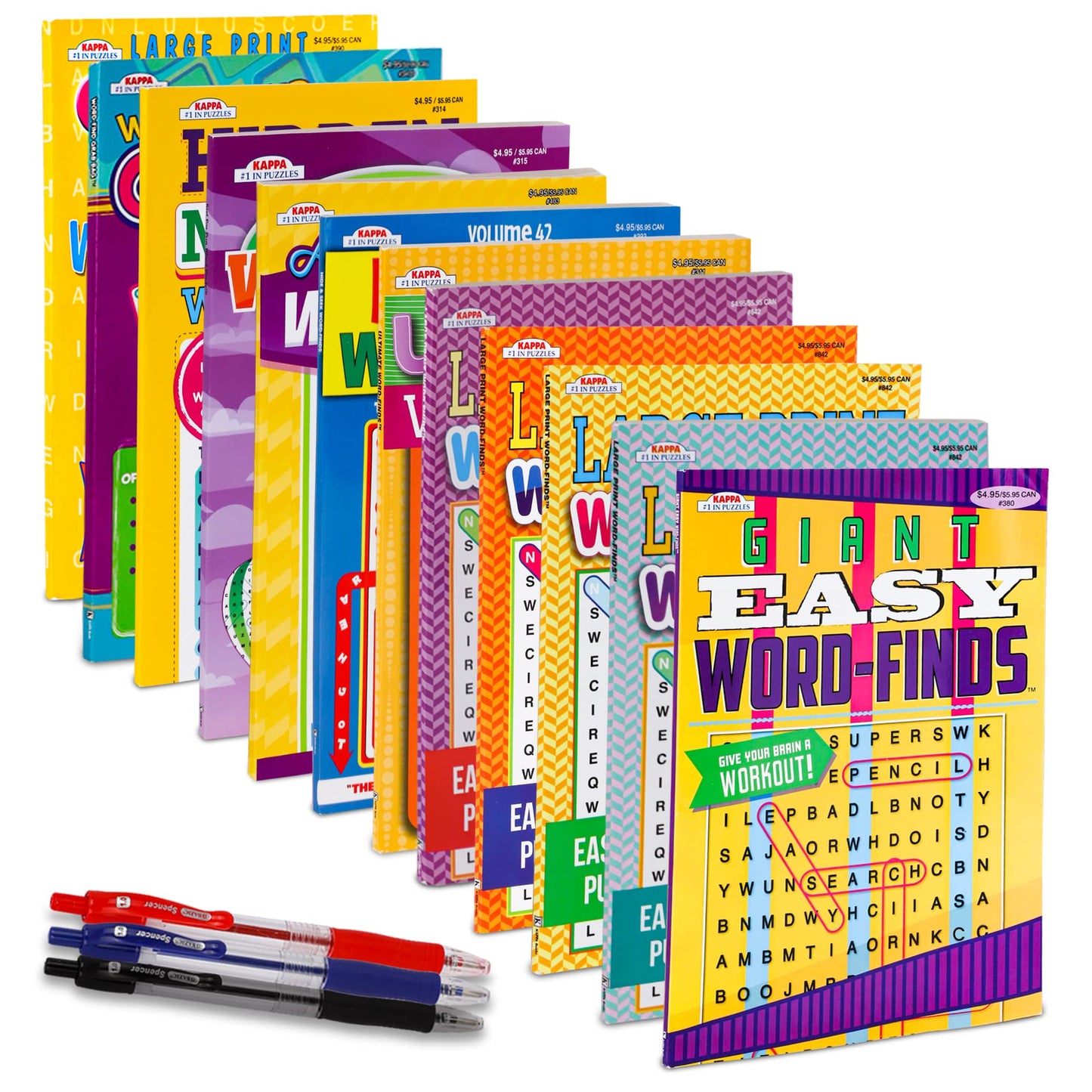 12-Pack 1000+ Large WordSearch Puzzle Books for Adults, Aging Seniors Brain Stimulation Giant Print Words Activity Books (Variety Pack Bulk), Paperback - 8x10