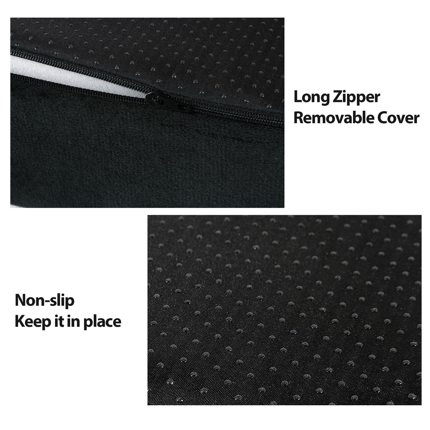 HOMBYS Recliner Seat Cushion with Lumbar Supportive Pillow Extra Large Non-Slip Seat Cushion with Back Support Cushions,Cruve Edge Design for Relief Thighs Pressure, Black