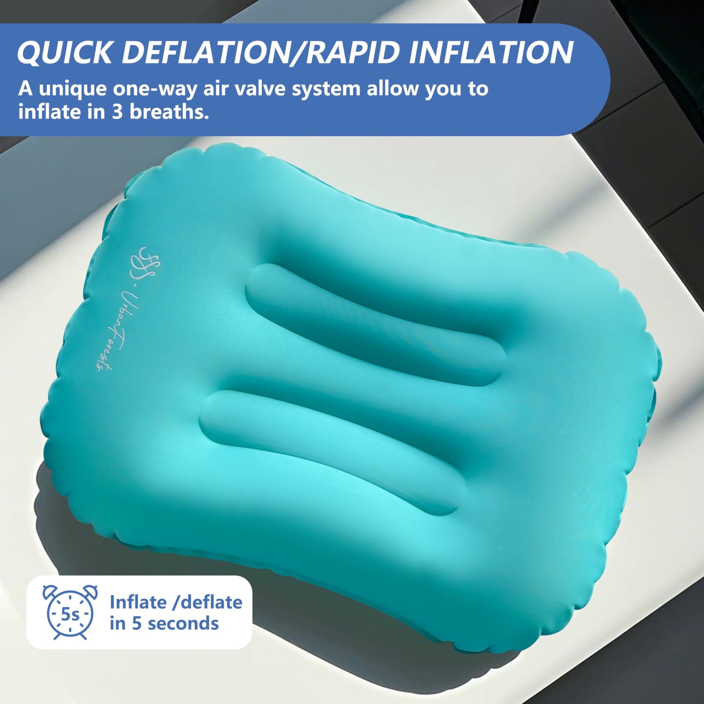 SSS·UrbanForests Ultralight Inflatable Camping Pillow – Compact & Ergonomic Travel Pillow for Neck and Lumbar Support – Waterproof, Portable for Hiking, Backpacking, Airplane & Outdoor Adventures