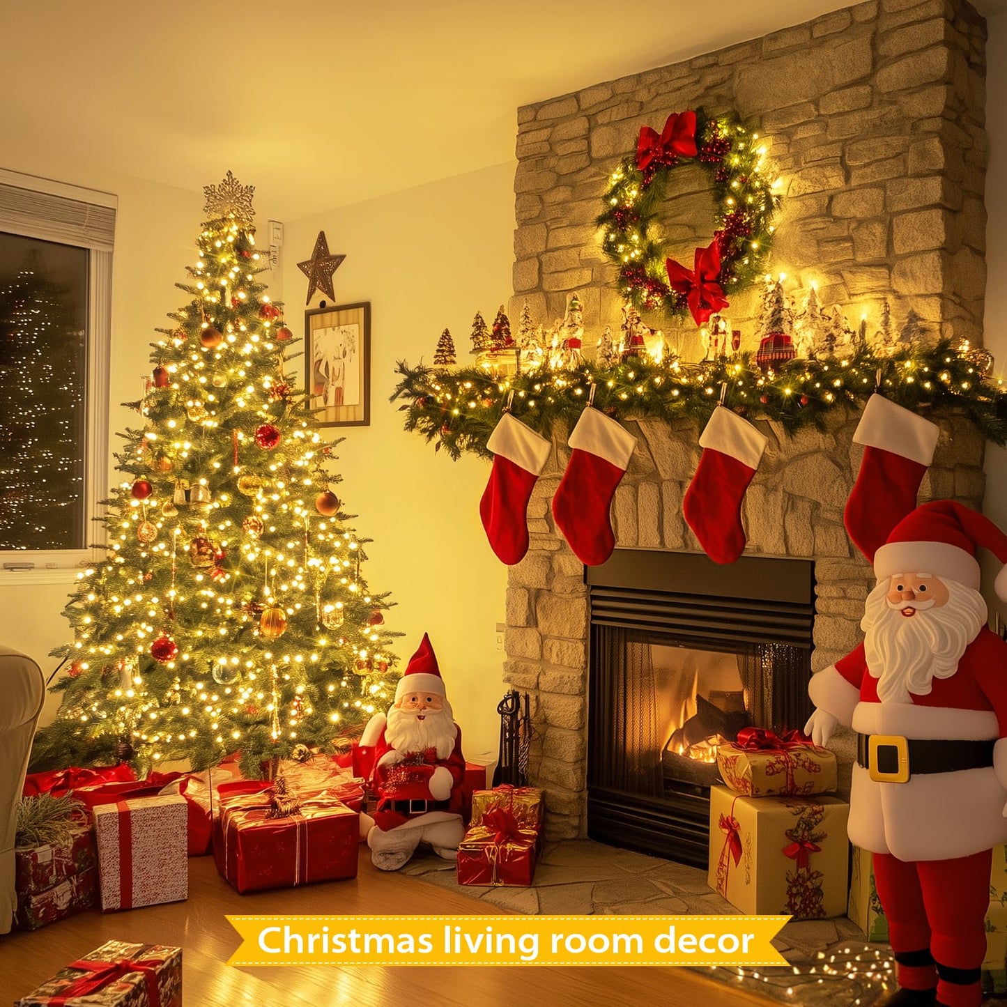 JMEXSUSS 66ft 200 LED Christmas Lights Outdoor, Warm White Christmas Lights Indoor Plug in, 8 Modes Twinkle String Light for Outside Tree Bedroom Wedding Party Ceiling Home Decorations