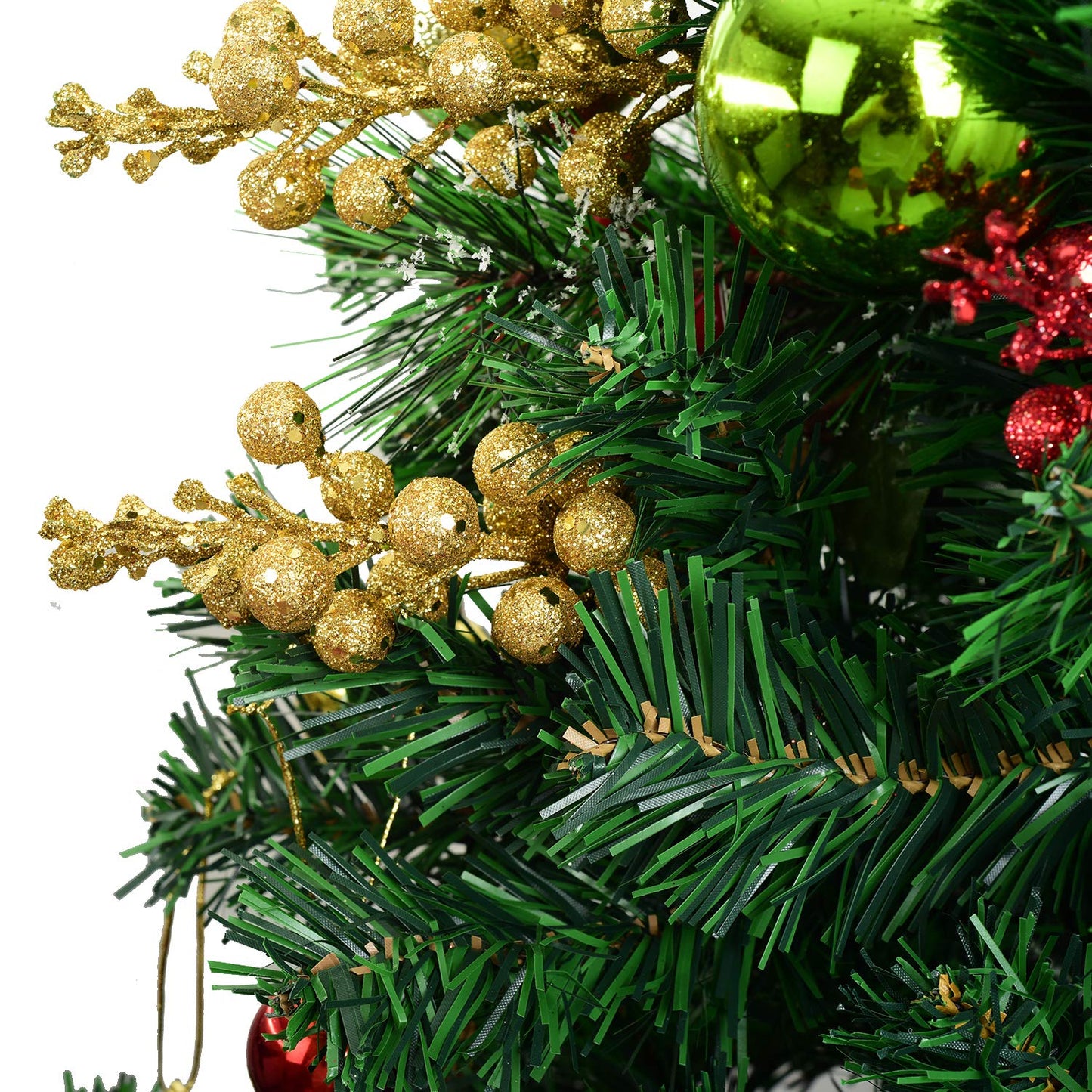 Artiflr 14 Pack Christmas Glitter Berries Stems, 7.8Inch Artificial Christmas Picks for Christmas Tree Ornaments, DIY Xmas Wreath, Crafts, Holiday and Home Decor, Gold