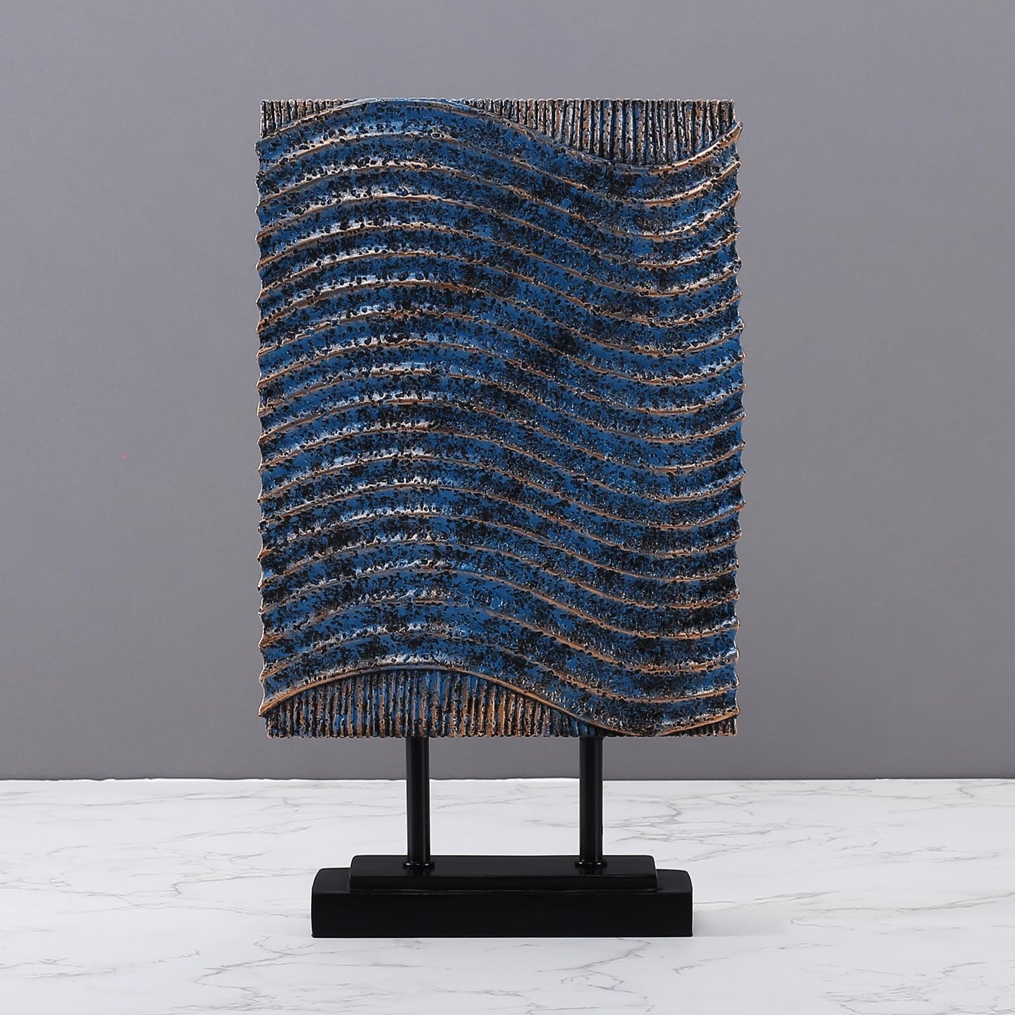 CECEQU Modern Sail Statues | Abstract Decorative Sculptures, Decor Items for Home Decor Accents, Ideal for Office, Living Room, Entry Table, Tabletop, Above Cabinet Decorations (Blue Vertical Bar)