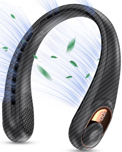KIDEE Neck Fan, Portable Bladeless Neck Fans, Upgrade 360° Airflow, Super Quiet, 3 Speeds, 4000mAh Personal Wearable Neck Fan, Upgraded Cooling Air Volume USB Rechargeable Hands Free Fan