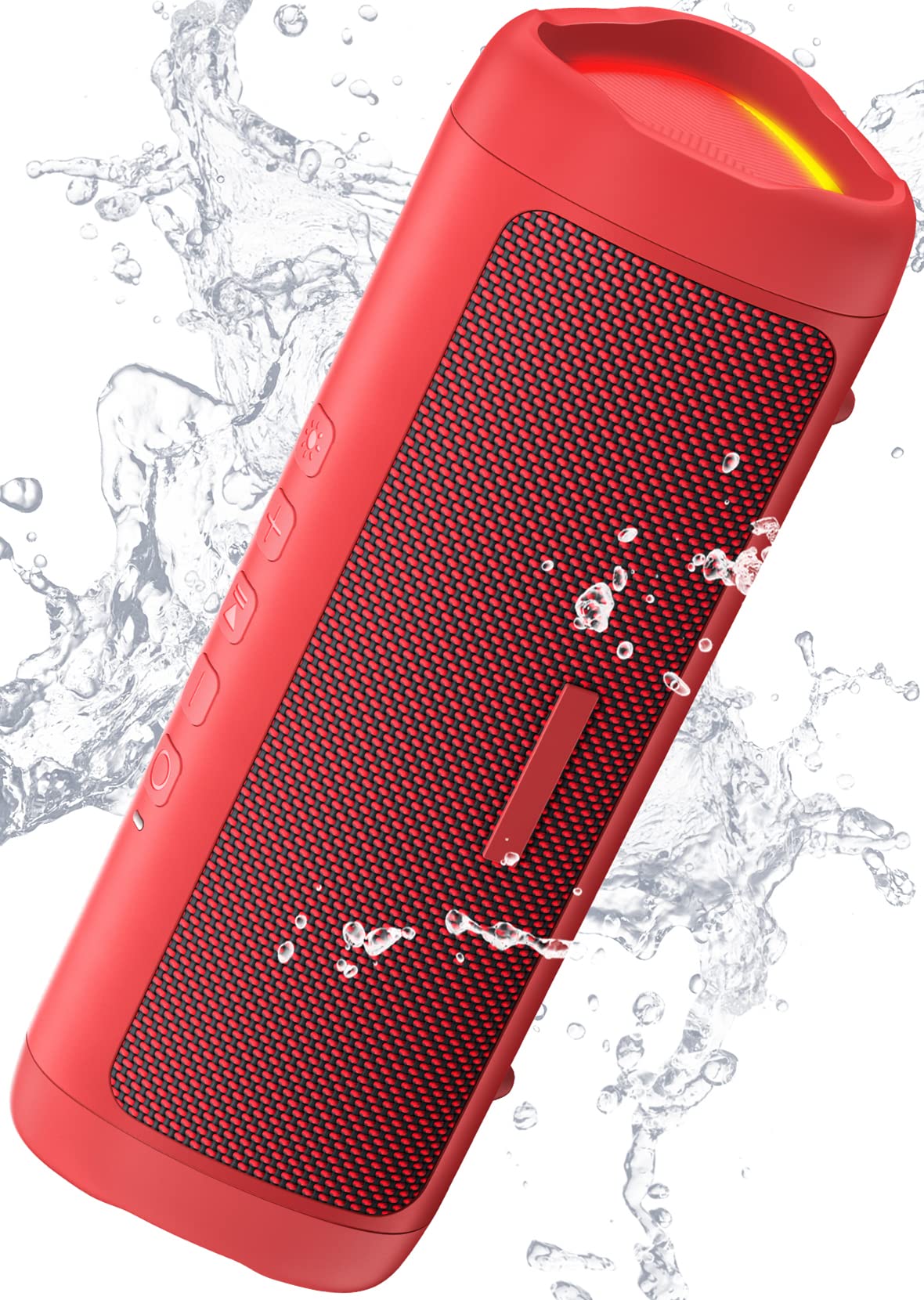 Bluetooth Speaker, IPX5 Waterproof Speaker with HD Sound, Up to 20H Playtime, TWS Pairing, BT5.3, Portable Wireless Speakers for Home/Party/Outdoor/Beach, Electronic Gadgets, Birthday Gift (Red)
